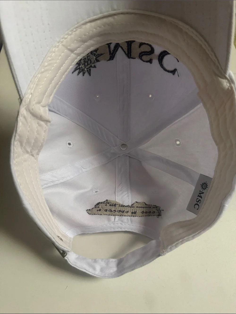 MSC Embroidered White Baseball Cap